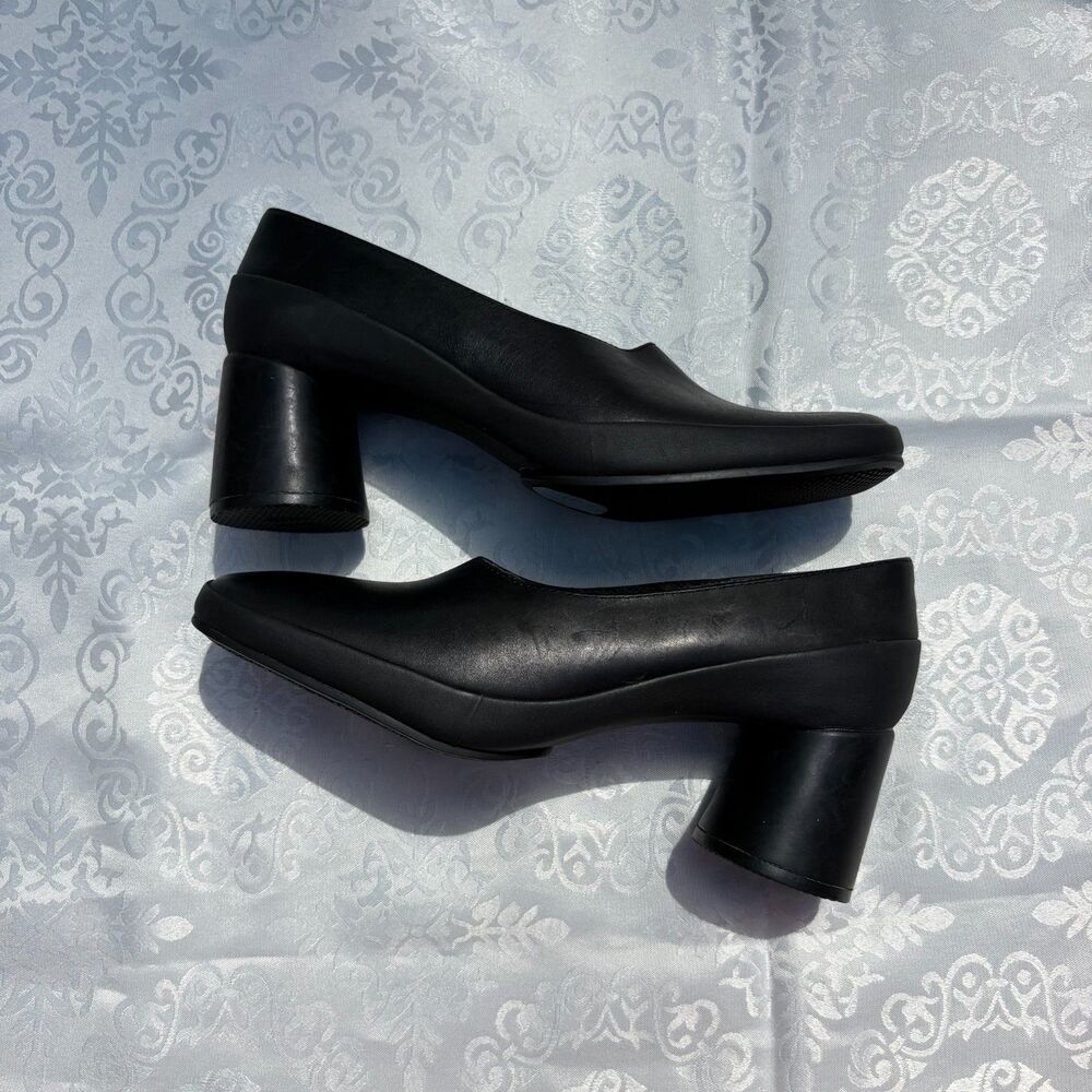 Camper Heels Chunky Block Leather Discontinued Style Rare Chic Size 41 / US 10